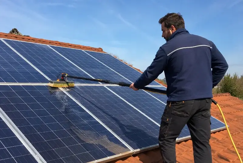 Nettoyage et entretien de panneaux solaires au Reposoir